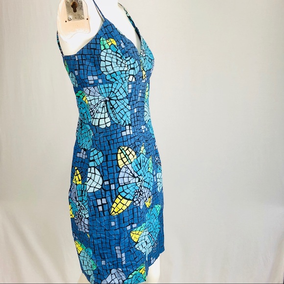 Lilly Pulitzer mosaic floral blue sundress 10 - Picture 8 of 8
